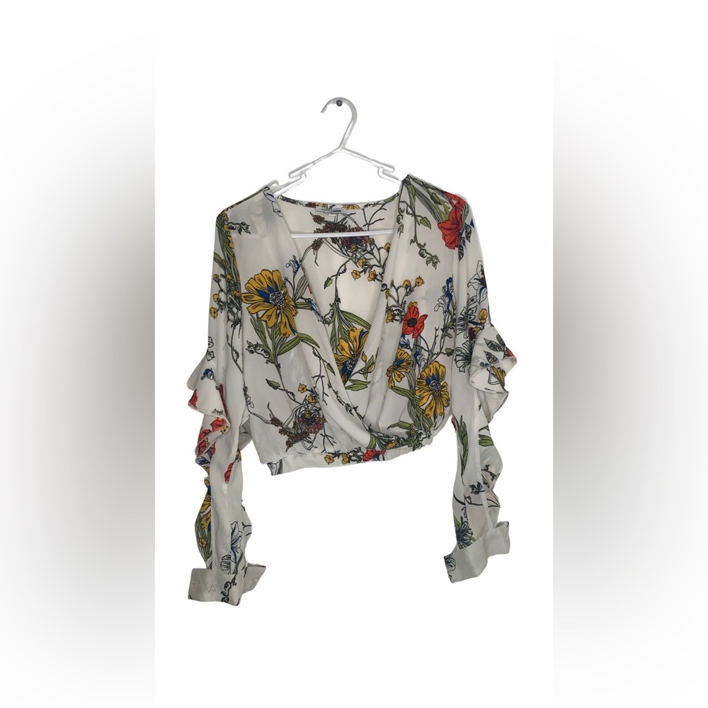 White Floral Fashion Nova Top